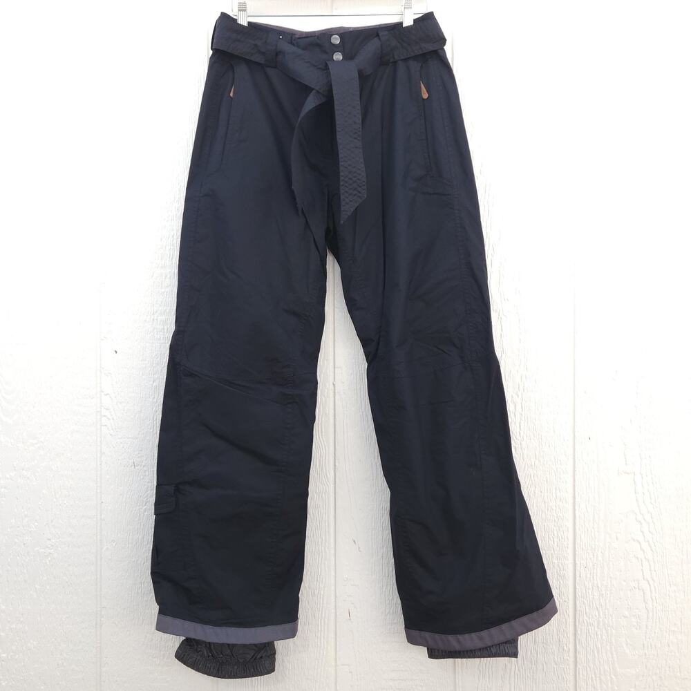 VTG Columbia Convert Snow Ski Pants Women M Black OmniTech Waterproof Winter Y2K